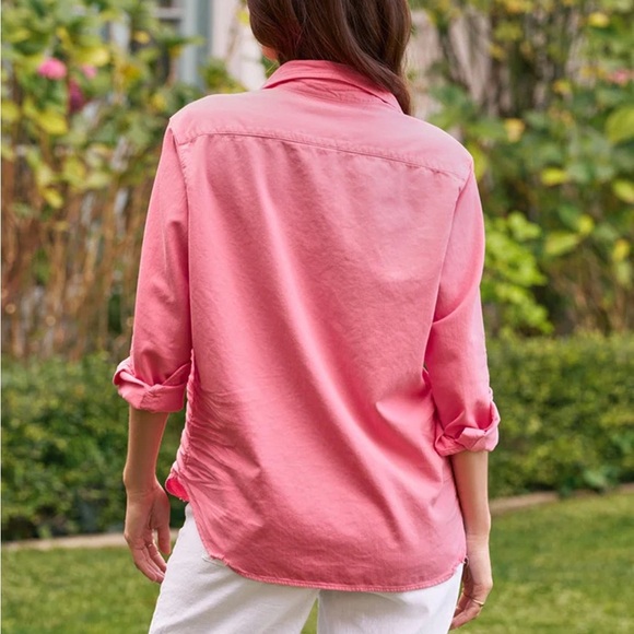 Frank & Eileen Relaxed Barry Button Up in  Pink Long Sleeve Blouse - Picture 7 of 9